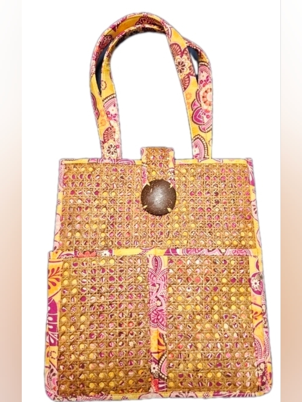 Vera Bradley Bali Gold Rattan Beach Tote Bag - NWOT - Pristine
